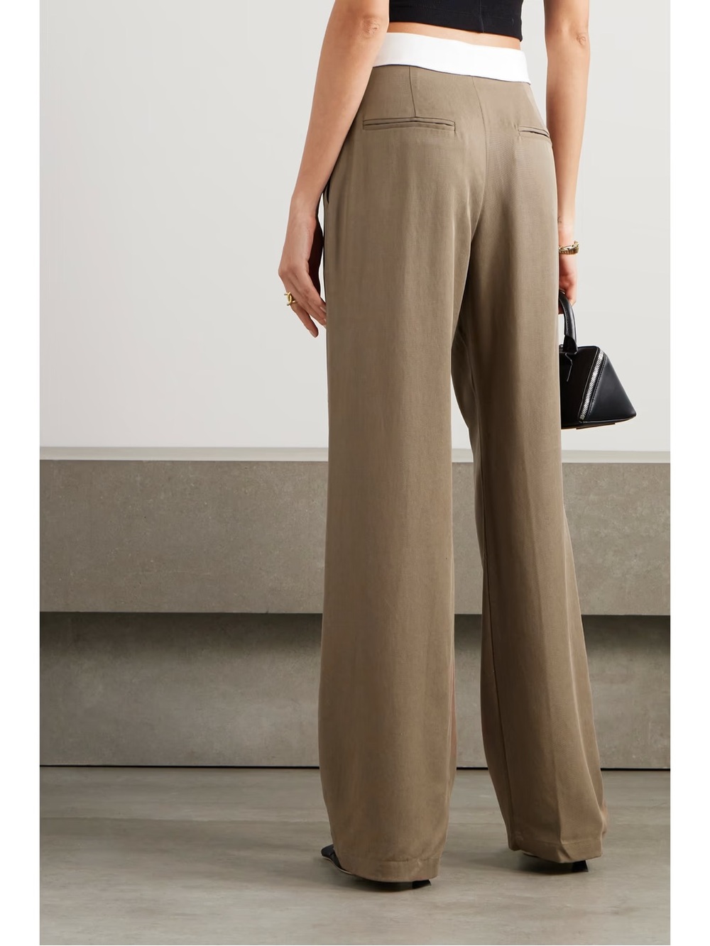 Reformation Stevie Pleated Wide Leg Pant In Mushroom Size 6 - Picture 8 of 14